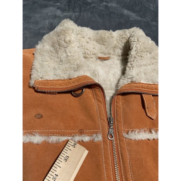 Vintage Wilsons Maxima Women Jacket XL Orange Zip Front Faux Fur Penny Lane Flaw - Picture 15 of 16